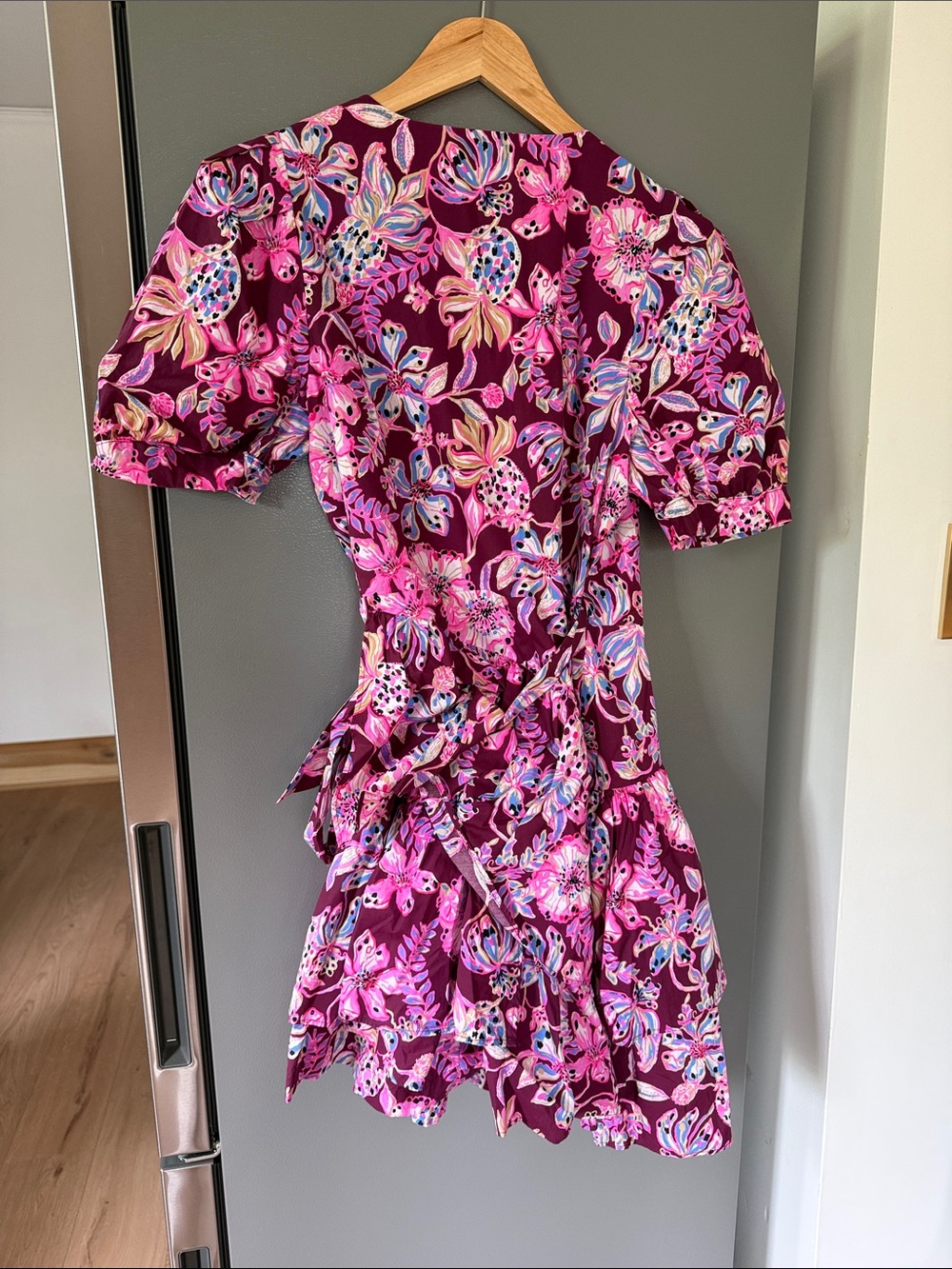 Lilly Pulitzer Alexandria Elbow Sleeve Cotton Wrap Dress Size 4 - Picture 6 of 7